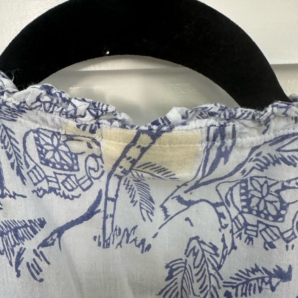 Roberta Roller Rabbit Blue and White Patterned Top - Picture 4 of 7
